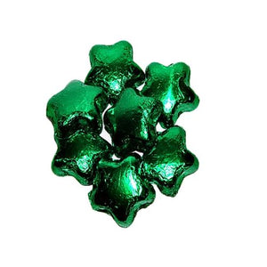 All City Candy Green Foiled Milk Chocolate Stars - 3 LB Bulk Bag Bulk Wrapped Madelaine Chocolate Company For fresh candy and great service, visit www.allcitycandy.com