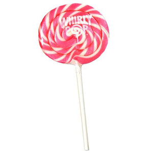 All City Candy Hot Pink & White Strawberry Whirly Pop 1.5 oz., 3" Lollipops & Suckers Adams & Brooks 1 Lollipop For fresh candy and great service, visit www.allcitycandy.com