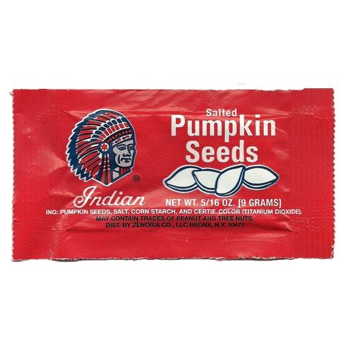 All City Candy Indian Salted Pumpkin Seeds .3-oz. Packet - Case of 36 Snacks Zenobia For fresh candy and great service, visit www.allcitycandy.com