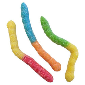 All City Candy Large Sour Neon Gummi Worms - 4.5 LB Bulk Bag Bulk Unwrapped Albanese Confectionery Default Title For fresh candy and great service, visit www.allcitycandy.com