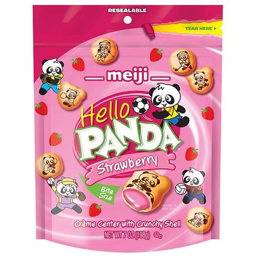 All City Candy Meiji Hello Panda Strawberry Bite Size Candies - 7-oz. Resealable Bag General Meiji America For fresh candy and great service, visit www.allcitycandy.com