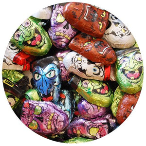 All City Candy Milk Chocolate Monster Faces - 3 LB Bulk Bag Bulk Wrapped R.M. Palmer Company For fresh candy and great service, visit www.allcitycandy.com