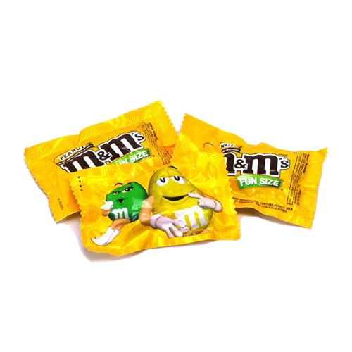bag of limited edition peanut M&Ms treat bag isolated on white