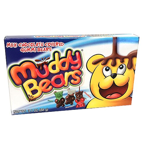 All City Candy Muddy Bears Milk Chocolate Covered Gummi Bears - 3.1-oz. Theater Box Theater Boxes Taste of Nature Inc. For fresh candy and great service, visit www.allcitycandy.com