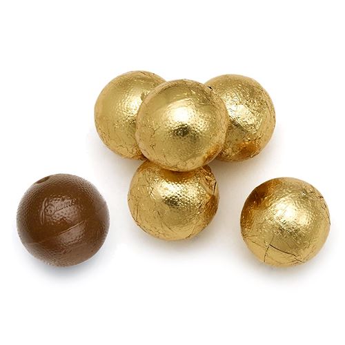 All City Candy Palmer Gold Foiled Caramel Filled Chocolate Balls - 3 LB Bulk Bag Bulk Wrapped R.M. Palmer Company For fresh candy and great service, visit www.allcitycandy.com