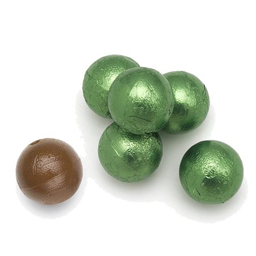 All City Candy Palmer Kiwi Green Foiled Caramel Filled Chocolate Balls - 3 LB Bulk Bag Bulk Wrapped R.M. Palmer Company For fresh candy and great service, visit www.allcitycandy.com