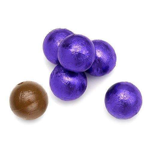 All City Candy Palmer Purple Foiled Caramel Filled Chocolate Balls - 3 LB Bulk Bag Bulk Wrapped R.M. Palmer Company For fresh candy and great service, visit www.allcitycandy.com