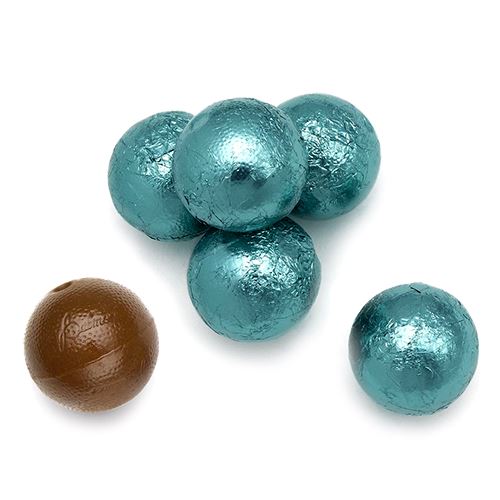 All City Candy Palmer Robin's Egg Blue Foiled Caramel Filled Chocolate Balls - 3 LB Bulk Bag Bulk Wrapped R.M. Palmer Company For fresh candy and great service, visit www.allcitycandy.com