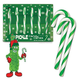 All City Candy Pickle Candy Canes - Box of 6 Christmas Archie McPhee For fresh candy and great service, visit www.allcitycandy.com