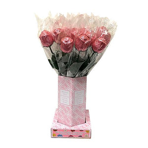 All City Candy Pink Foiled Belgian Chocolate Color Splash Roses Chocolate Albert's Candy Case of 20 For fresh candy and great service, visit www.allcitycandy.com