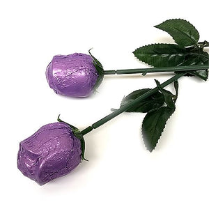 All City Candy Purple Foiled Belgian Chocolate Color Splash Roses Chocolate Albert's Candy 1 Piece For fresh candy and great service, visit www.allcitycandy.com