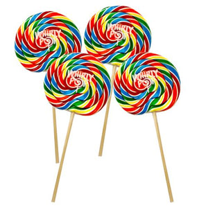 All City Candy Rainbow Whirly Pops Lollipops & Suckers Adams & Brooks Case of 48 4-inch For fresh candy and great service, visit www.allcitycandy.com