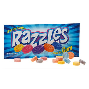 All City Candy Razzles Candy Gum/Bubble Gum Concord Confections (Tootsie) 1 1.4-oz. Pouch For fresh candy and great service, visit www.allcitycandy.com