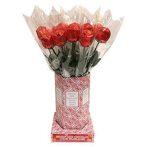 All City Candy Red Foiled Belgian Chocolate Color Splash Roses Chocolate Albert's Candy Case of 20 For fresh candy and great service, visit www.allcitycandy.com