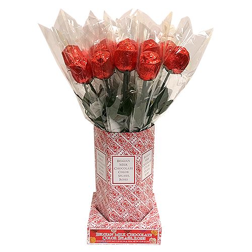 All City Candy Red Foiled Belgian Chocolate Color Splash Roses Chocolate Albert's Candy 1 Piece For fresh candy and great service, visit www.allcitycandy.com
