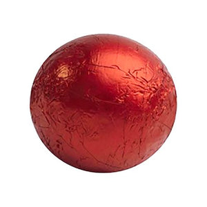 All City Candy Red Foiled Solid Milk Chocolate Balls - 2 LB Bulk Bag Bulk Wrapped SweetWorks For fresh candy and great service, visit www.allcitycandy.com