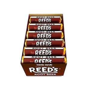 All City Candy Reeds Root Beer Hard Candy - 1.01-oz. Roll Hard Iconic Candy Case of 24 For fresh candy and great service, visit www.allcitycandy.com