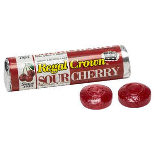All City Candy Regal Crown Sour Cherry Hard Candy - 1.01-oz. Roll Hard Iconic Candy 1 Roll For fresh candy and great service, visit www.allcitycandy.com