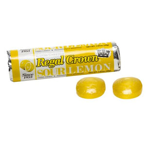 All City Candy Regal Crown Sour Lemon Hard Candy - 1.01-oz. Roll Hard Iconic Candy 1 Roll For fresh candy and great service, visit www.allcitycandy.com