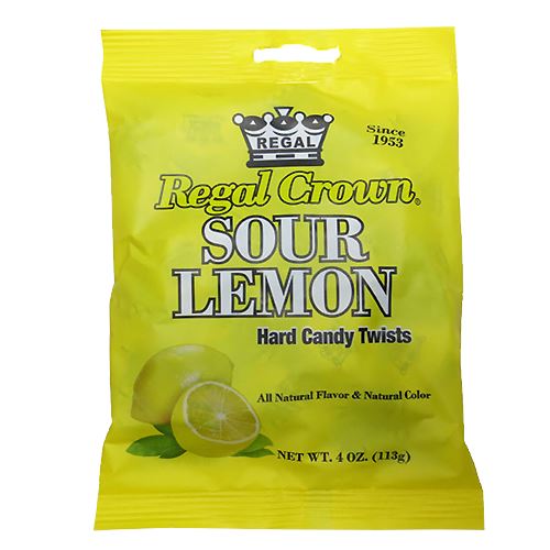 All City Candy Regal Crown Sour Lemon Hard Candy Twists - 4-oz. Bag Hard Iconic Candy For fresh candy and great service, visit www.allcitycandy.com