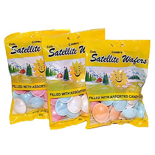 Satellite Wafers Candy 1.23 oz. Bag Nostalgic Candy www.allcitycandy.com for fresh and delicious sweet treats