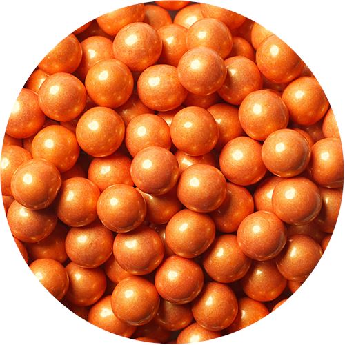 All City Candy Shimmer Orange Sixlets Chocolate Candy - 2 LB Bulk Bag Bulk Unwrapped SweetWorks For fresh candy and great service, visit www.allcitycandy.com