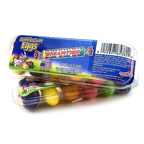 All City Candy Smarties Bubble Gum Eggs - 2.4-oz. Carton Easter Ford Gum & Machine Company 1 Carton For fresh candy and great service, visit www.allcitycandy.com