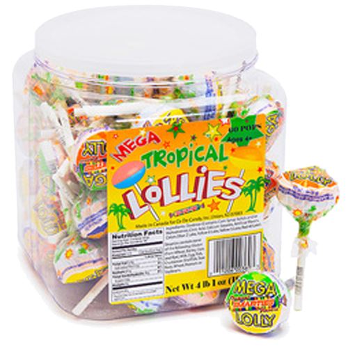 All City Candy Smarties Mega Tropical Lollies - Tub of 60 Smarties Candy Company Default Title For fresh candy and great service, visit www.allcitycandy.com