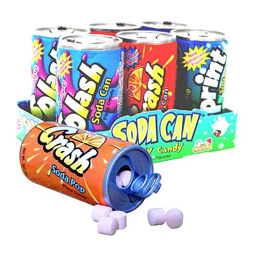 All City Candy Soda Can Fizzy Candy 6-Pack 1.48 oz. Novelty Kidsmania 1 Pack For fresh candy and great service, visit www.allcitycandy.com