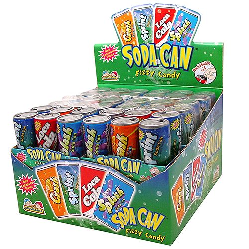 All City Candy Soda Can Fizzy Candy 6-Pack 1.48 oz. Novelty Kidsmania 1 Pack For fresh candy and great service, visit www.allcitycandy.com