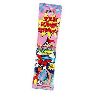 All City Candy Sour Power Cotton Candy Candy Straws - 1.75-oz Pack Sour Dorval Trading 1 Package For fresh candy and great service, visit www.allcitycandy.com