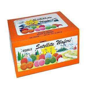 All City Candy Sour Satellite Wafers Candy - 240 PC Box Novelty Gerrit J. Verburg Candy For fresh candy and great service, visit www.allcitycandy.com