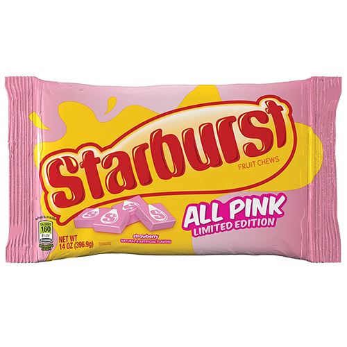 All City Candy Starburst All Pink Strawberry Fruit Chews - 14-oz. Bag Chewy Wrigley For fresh candy and great service, visit www.allcitycandy.com
