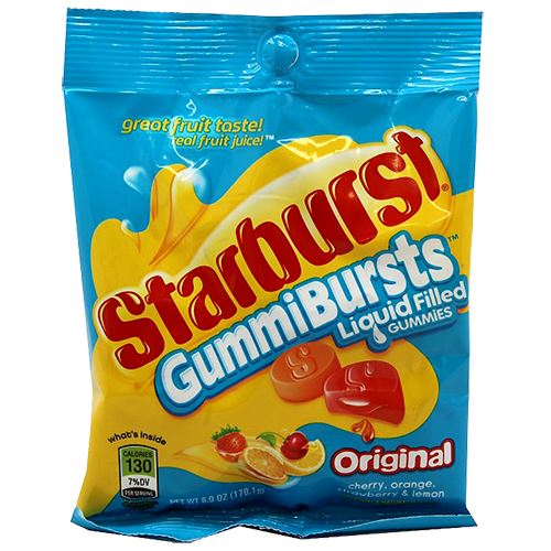 All City Candy Starburst GummiBursts Original Liquid Filled Gummies - 6-oz. Bag Gummi Wrigley For fresh candy and great service, visit www.allcitycandy.com