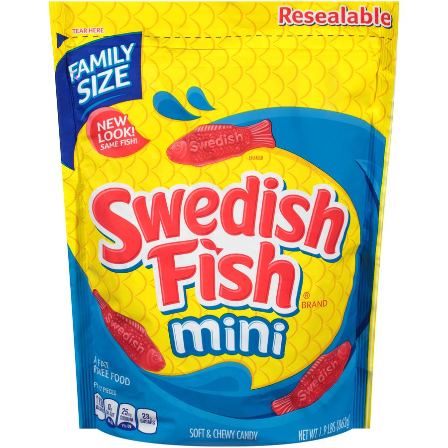 All City Candy Swedish Fish Mini Soft & Chewy Candy - 1.9 LB Resealable Bag Chewy Mondelez International For fresh candy and great service, visit www.allcitycandy.com