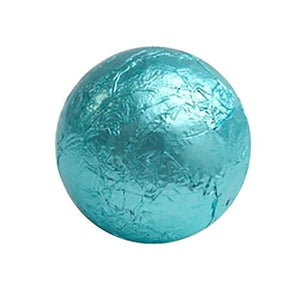 All City Candy Tiffany Blue Foiled Solid Milk Chocolate Balls - 2 LB Bulk Bag Bulk Wrapped SweetWorks For fresh candy and great service, visit www.allcitycandy.com