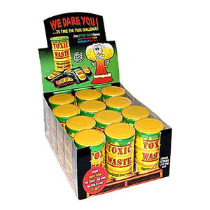 Toxic Waste 1.7 oz Drums Sour Display Sour Candy, 12 Ct