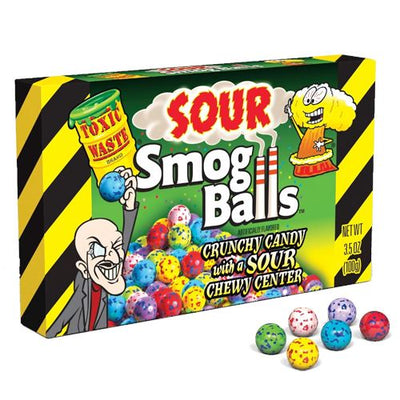 Toxic Waste Sour Smog Balls Candy - 3.5-oz. Theater Box - All City Candy