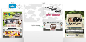 All City Candy Treeting Cards "Cow Truck" Birthday Greeting Card with Ice Cream Cone Candies Novelty Treeting Cards For fresh candy and great service, visit www.allcitycandy.com