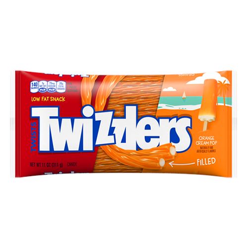 All City Candy Twizzlers Orange Cream Pop Filled Licorice Twists - 11-oz. Bag Licorice Hershey's For fresh candy and great service, visit www.allcitycandy.com