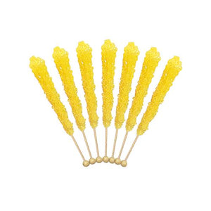 All City Candy Yellow Banana Flavored Rock Candy Crystal Sticks - Tub of 36 Rock Candy Espeez For fresh candy and great service, visit www.allcitycandy.com