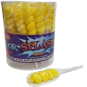 All City Candy Yellow & White Color Splash Lemon Unicorn Lollipops - 30 Count Tub Lollipops & Suckers Albert's Candy For fresh candy and great service, visit www.allcitycandy.com