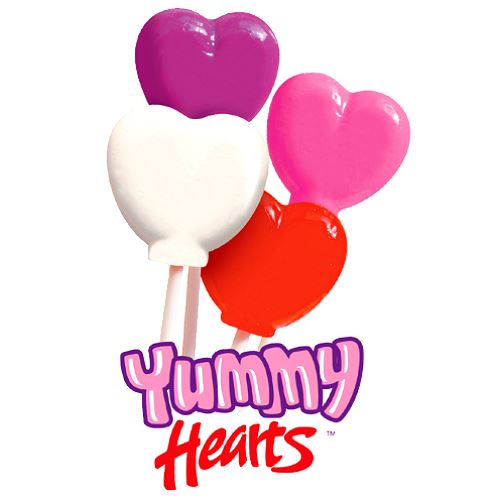 All City Candy Yummy Hearts Gourmet Lollipops 1 oz. - Case of 24 Lollipops & Suckers Cima Confections For fresh candy and great service, visit www.allcitycandy.com