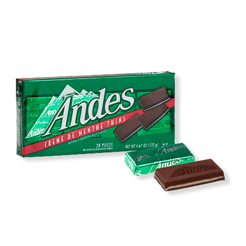 All City Candy Andes Crème de Menthe Thins - 4.67-oz. Box Chocolate Charms Candy (Tootsie) 1 Box For fresh candy and great service, visit www.allcitycandy.com