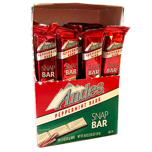 All City Candy Andes Peppermint Bark Snap Bar 1.5 oz For fresh candy and great service visit www.allcitycandy.com