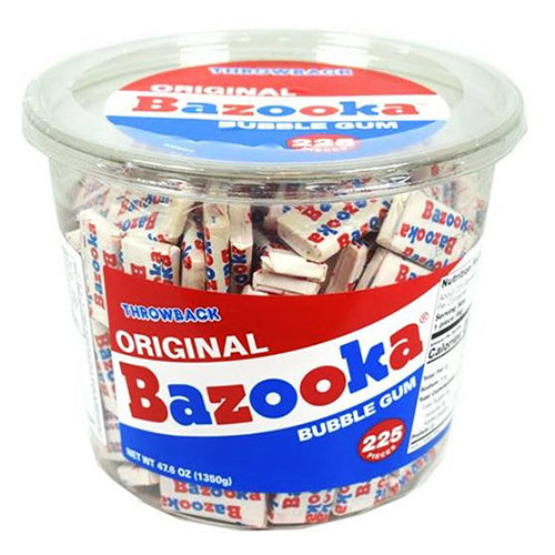 All City Candy Bazooka Original Bubble Gum - Tub of 225 For fresh candy and great service, visit www.allcitycandy.com