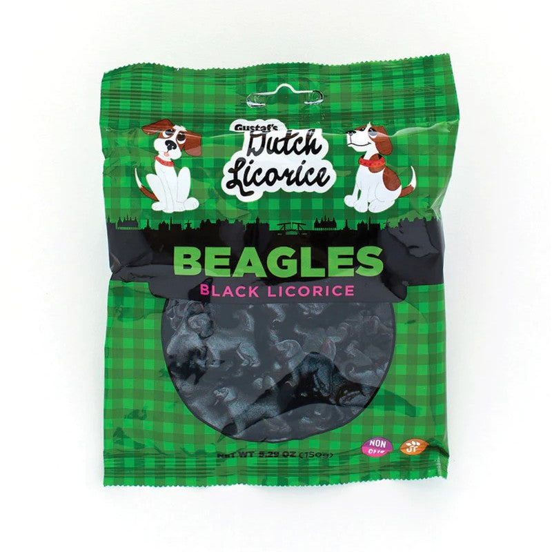 All City Candy Gustaf's Dutch Black Licorice Beagles - 5.29-oz. Bag Licorice Gerrit J. Verburg Candy For fresh candy and great service, visit www.allcitycandy.com