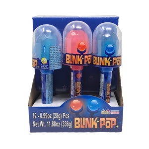All City Candy Kidsmania Blink Pop Red or Blue 0.99 oz. Case of 12 Novelty Kidsmania For fresh candy and great service, visit www.allcitycandy.com