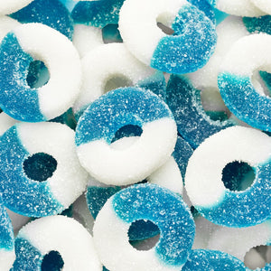 All City Candy Blue Raspberry Gummi Rings - Bulk Bags Bulk Unwrapped Albanese Confectionery For fresh candy and great service, visit www.allcitycandy.com