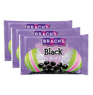 All City Candy Brach's Black Jelly Bird Eggs 9 oz Bag Pack of 3 Brach's Confections (Ferrara) For fresh candy and great service, visit www.allcitycandy.com